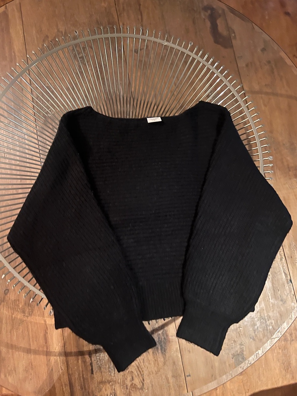 Abercrombie & Fitch Black boatneck Ribbed Sweater